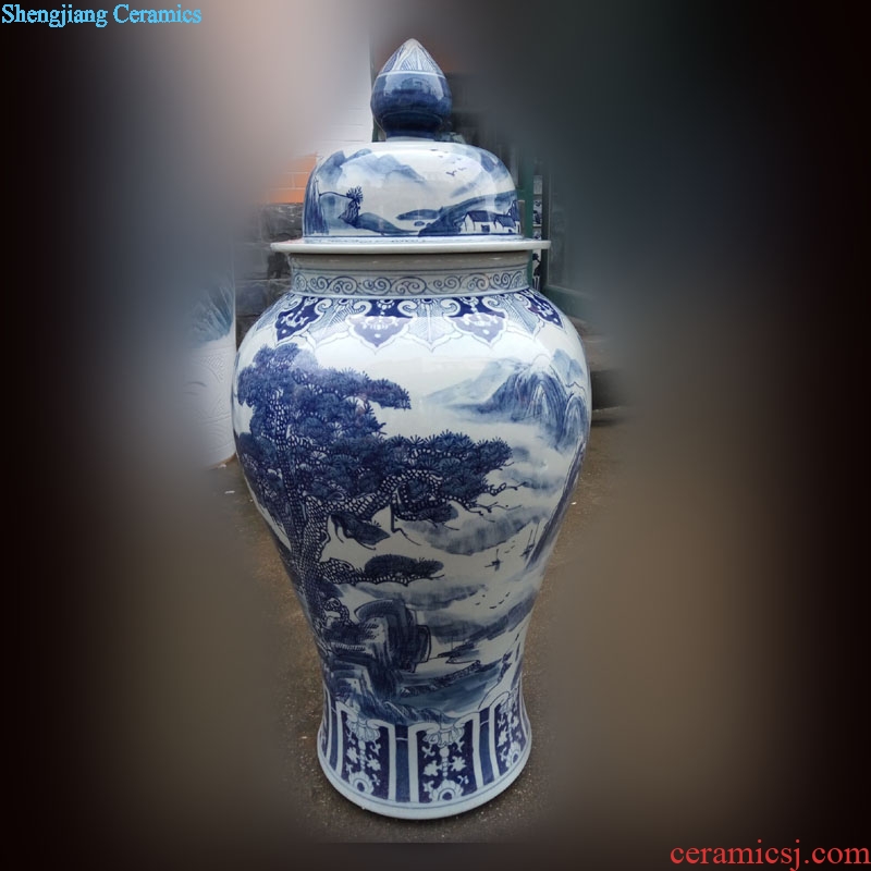 Jingdezhen general hand-painted hand-painted painting of flowers and general pot landscape general jar of high-end products