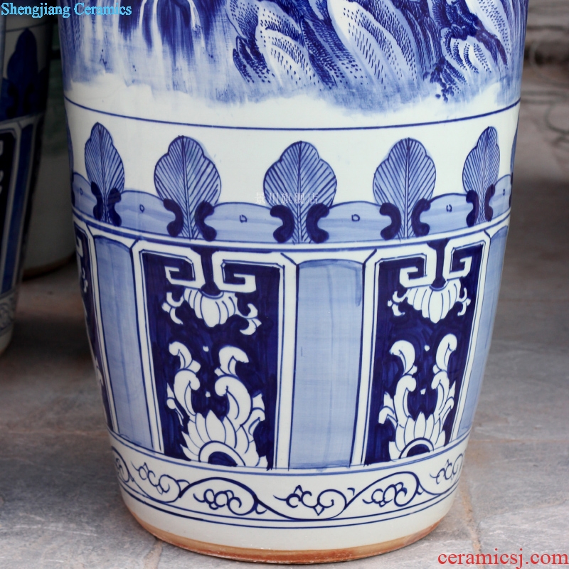 Hand antique blue and white porcelain of jingdezhen ceramic landing big vase splendid sunvo home furnishing articles hotel decoration