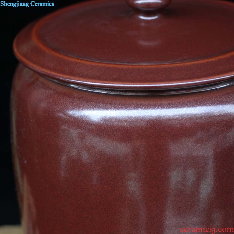 Jingdezhen 6 jin jin 45 20 jins storage jar of orange to dark red porcelain ceramic storage tank