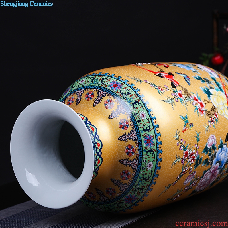 Modern Chinese jingdezhen ceramics sitting room adornment colored enamel of large vases, flower TV ark furnishing articles