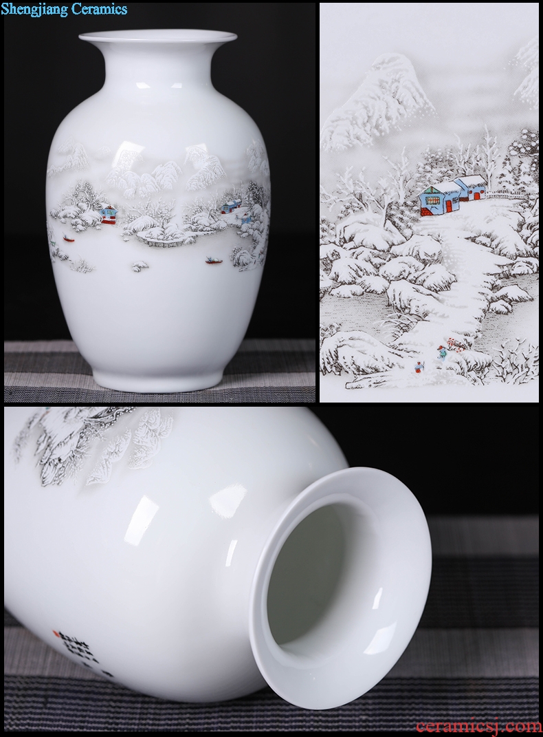 Porcelain of jingdezhen ceramics vase Chinese penjing flower arranging three-piece wine cabinet decoration plate of household decoration