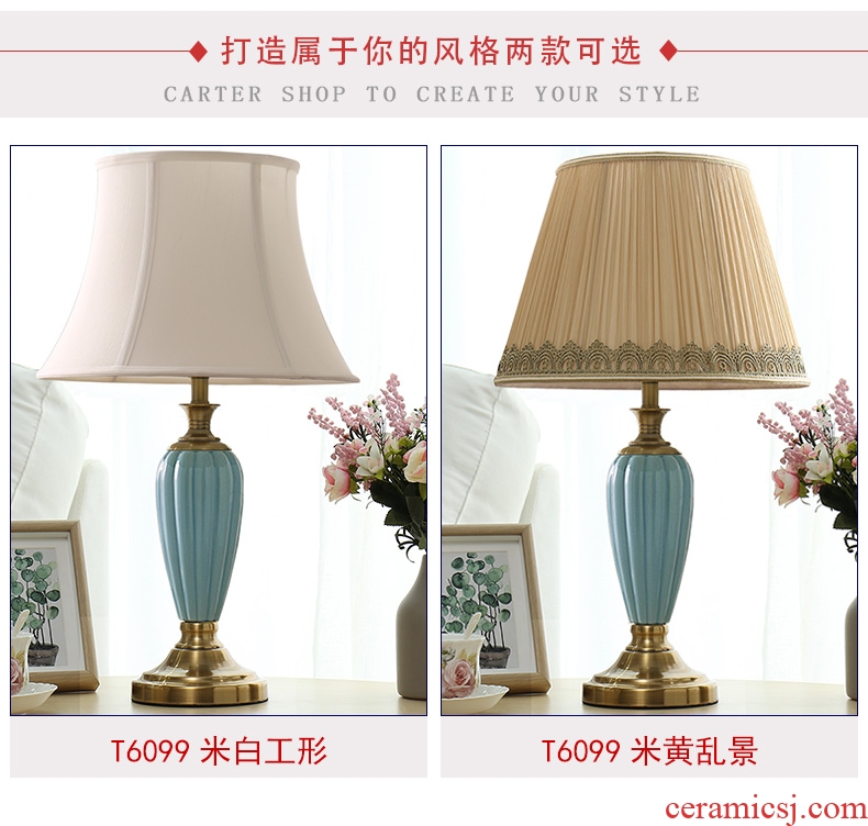 American ceramic desk lamp lamp of bedroom the head of a bed sweet romance modern marriage room sitting room study ideas