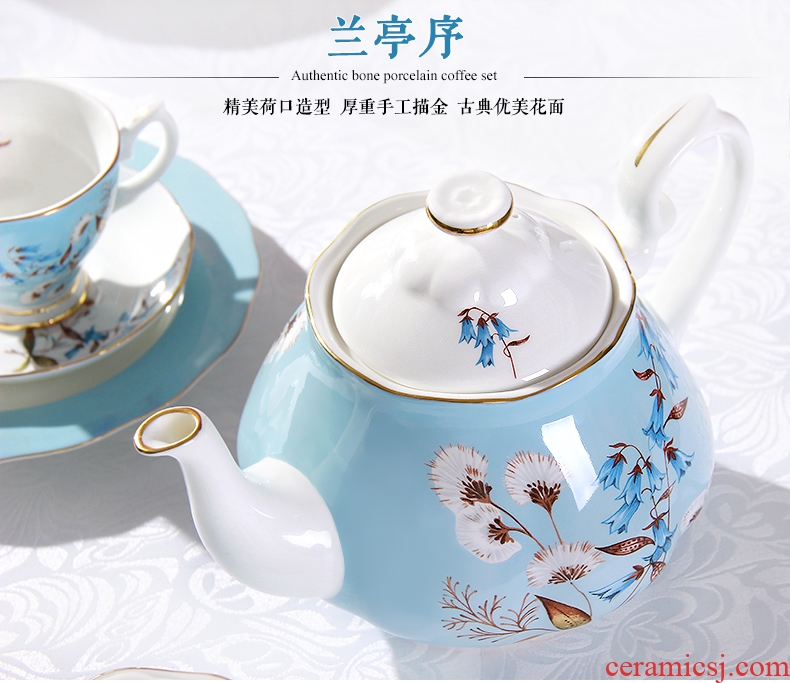 English afternoon tea tea set suit small luxury European top-grade ceramic household bone porcelain coffee cup with a suit to get married