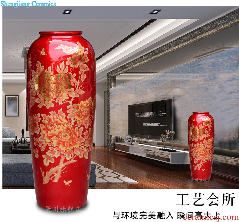 Jingdezhen ceramic crystal glaze sharply of large vase home sitting room place hotel accessories store hall