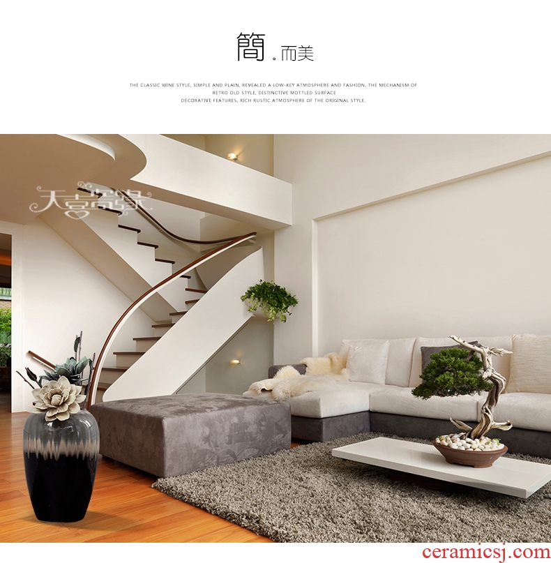 Jingdezhen ceramic vase of large modern european-style villa hotel TV sitting room ark porch decorate furnishing articles