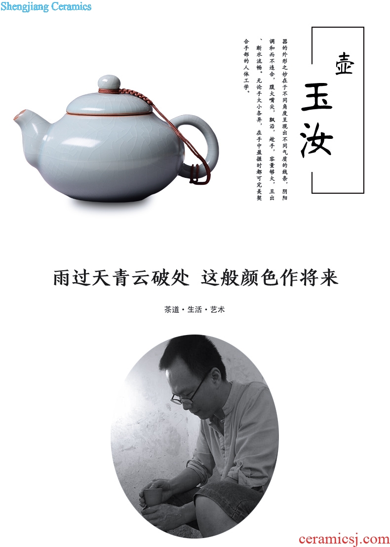 TaoXiChuan jingdezhen your kiln slicing can keep handmade ceramic teapot single pot home the azure glaze jade you pot