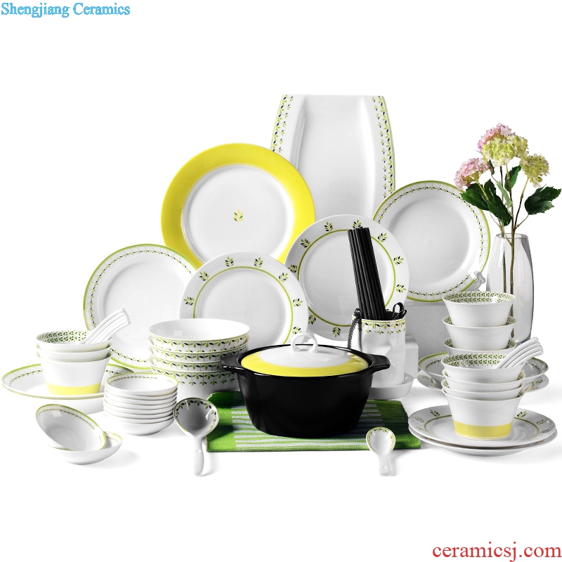 The dishes suit household of Chinese style combination fresh porcelain tableware products to suit the dishes household individuality creative gift set