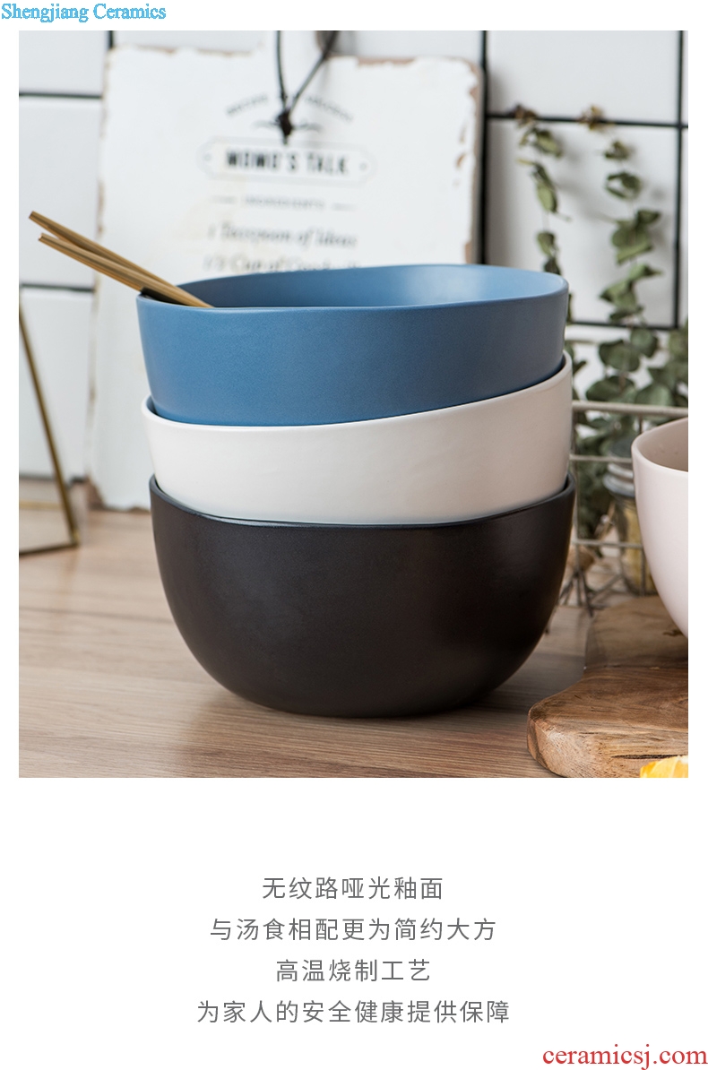 Million jia household northern wind ceramic bowl individual creative personality rainbow noodle bowl bowl rainbow noodle bowl large bubble cereal bowl