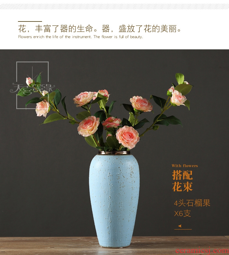 European rural ceramic vase decoration in the sitting room TV ark household table small pure and fresh and dry flower adornment furnishing articles