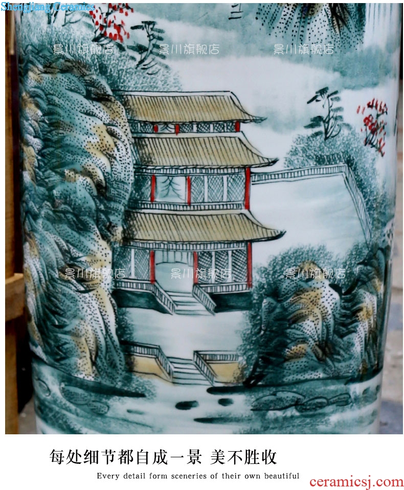 Jingdezhen ceramics hand-painted color bright future of large vase sitting room hotel modern furnishing articles ornaments