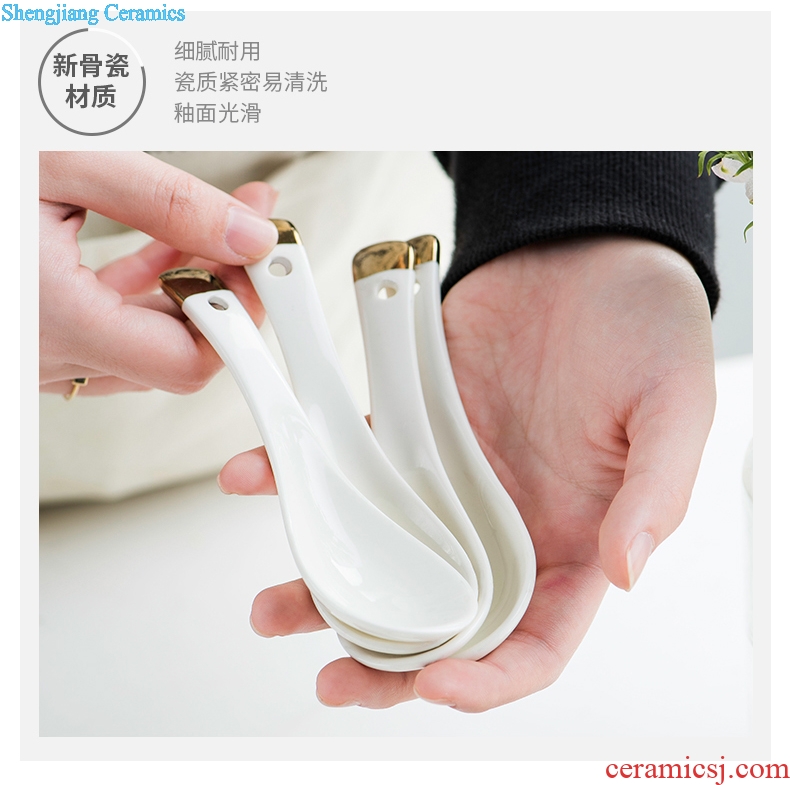 Ijarl million jia ou household ceramic spoon innovative new bone China tableware kitchen spoon ladle TBSP light