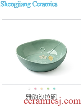 Million jia creative Nordic retro ceramic salad bowl dessert bowl fog forest home dishes creative dish bowl