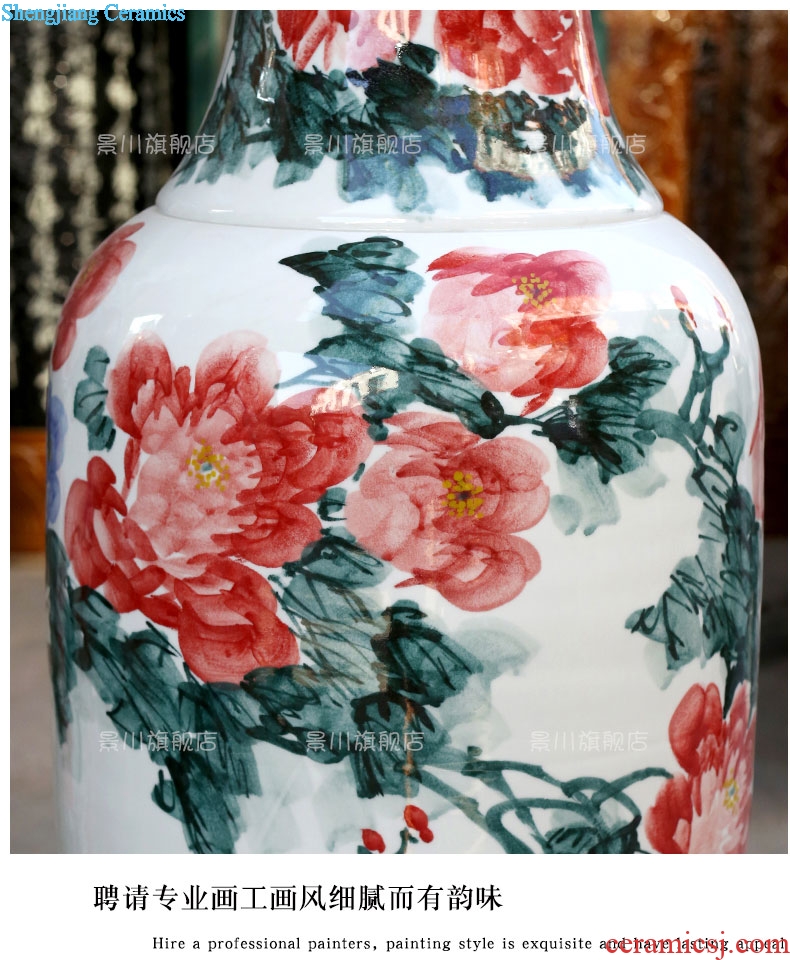 Jingdezhen ceramics from pastel hand-painted peony of large vases, contemporary sitting room adornment home furnishing articles