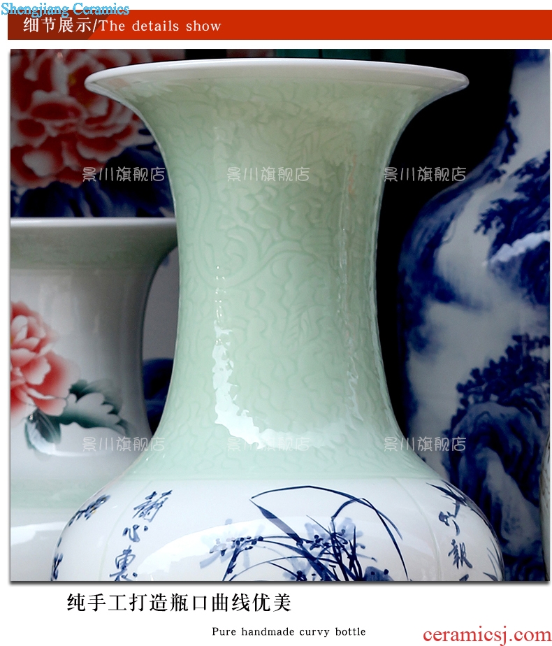 Jingdezhen porcelain ceramic hand-painted chrysanthemum patterns home sitting room hotel big vase flower arranging landing place