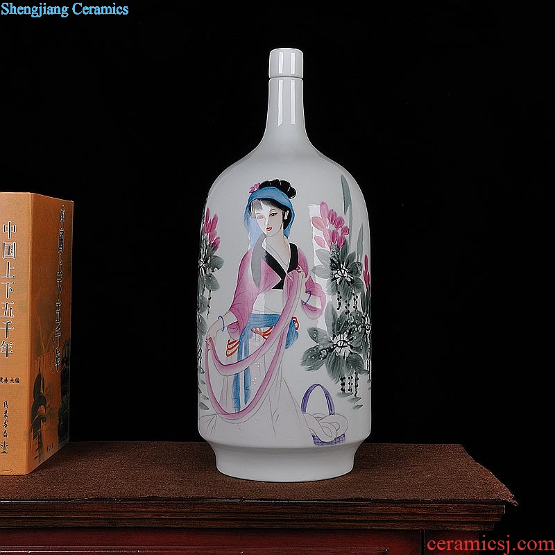 Scene, jingdezhen ceramics hand-painted costume wine home decoration crafts are the four most beautiful women