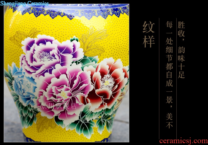 Jingdezhen ceramics can big vase peony general home sitting room landing craft ornaments modern classic furnishing articles