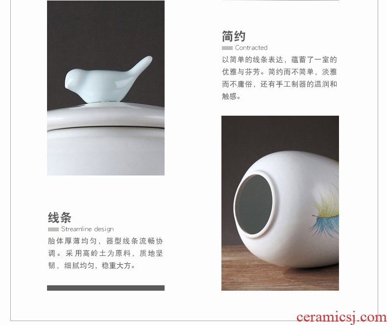 Modern new Chinese style ceramic vase furnishing articles storage tank between example TV ark creative the sitting room porch decoration