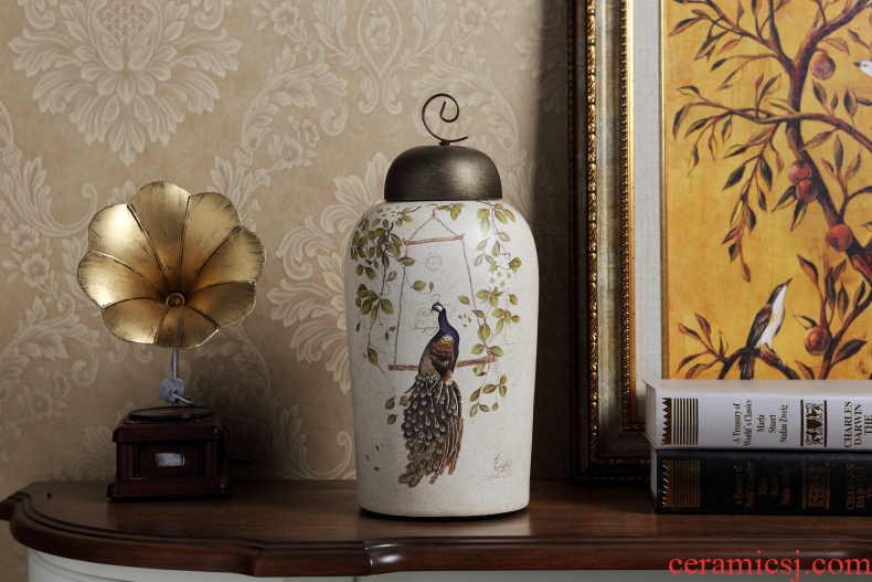 Modern American storage tank ceramic vase household TV ark ou the sitting room porch soft adornment restoring ancient ways furnishing articles