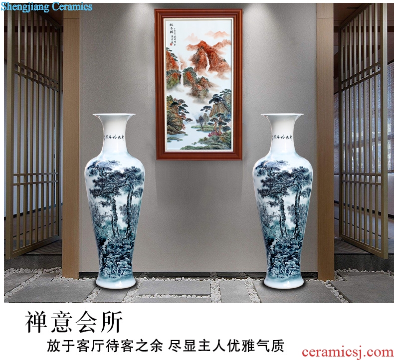 Jingdezhen hand-painted ching Yin wind ceramic floor big vase home sitting room hotel adornment porcelain furnishing articles