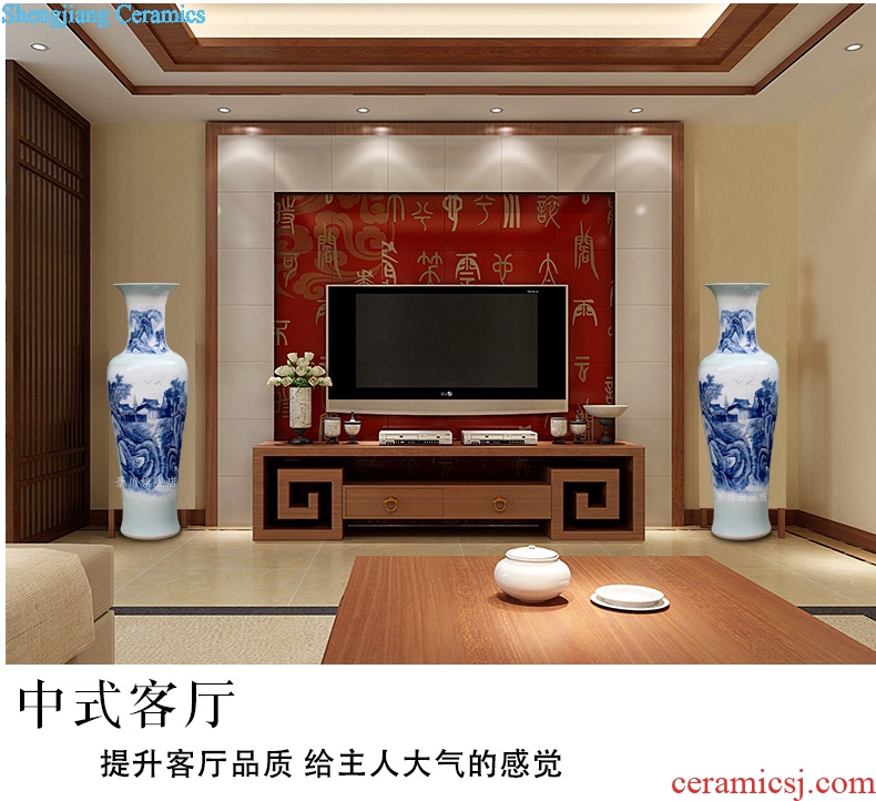 Jingdezhen porcelain ceramics hand-painted landscape painting of large vase home sitting room place hotel opening gifts