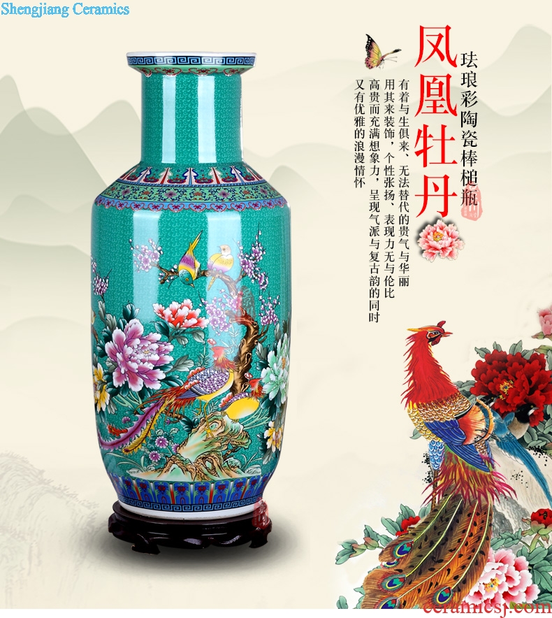 Jingdezhen ceramics colored enamel landing large vases, modern European home sitting room adornment furnishing articles