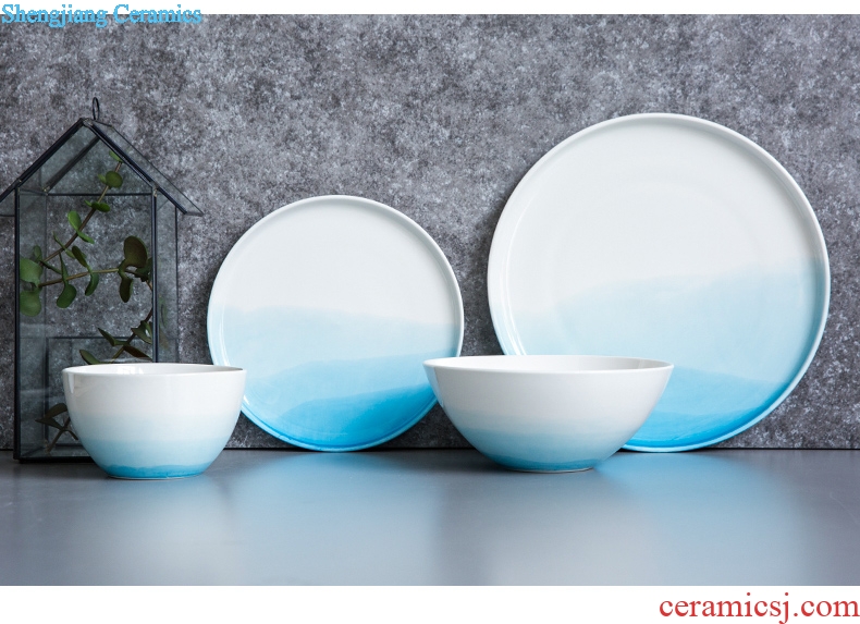 Million fine ceramic tableware ins 0 look the web celebrity beautiful household creative flat plate of beefsteak