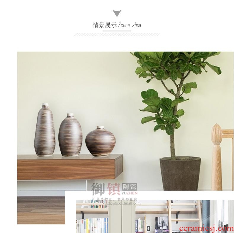 Contemporary and contracted three-piece ceramic vase decoration wine sitting room TV cabinet table household soft adornment is placed