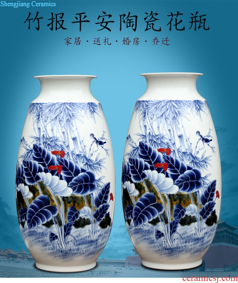 Jingdezhen ceramics hand-painted bamboo report peaceful ceramic vase home sitting room place modern archaized decorations