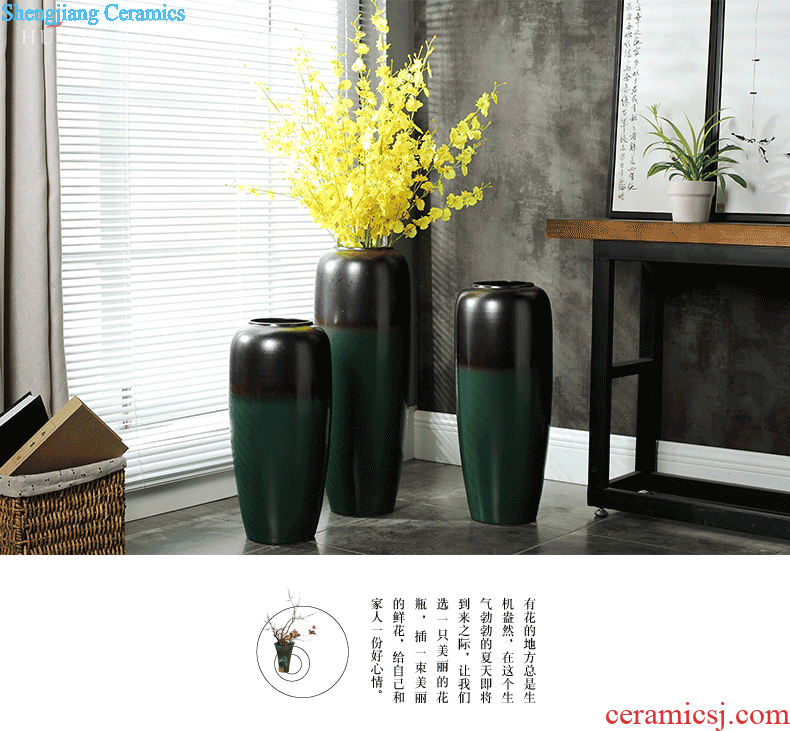 Jingdezhen ground vase large Chinese style restoring ancient ways in dry flower hotel coarse pottery the sitting room porch ceramic furnishing articles