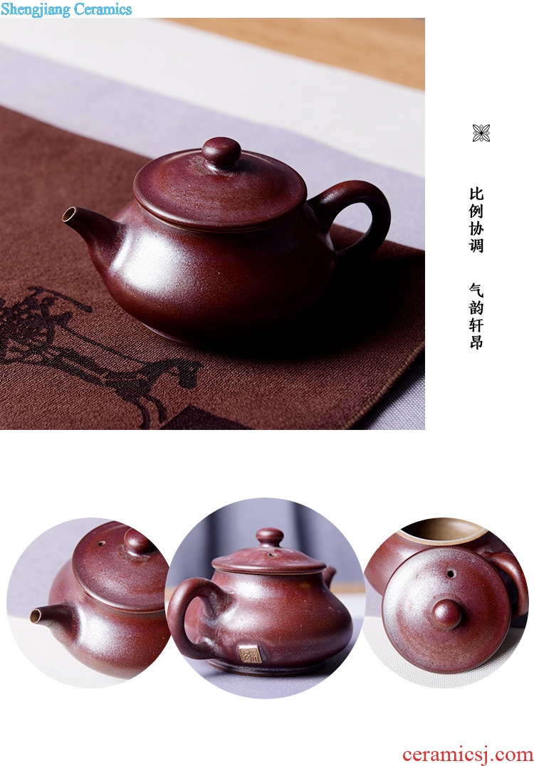 Jingdezhen TaoXiChuan new handmade ceramic flat bulb kung fu tea set of violet arenaceous the teapot