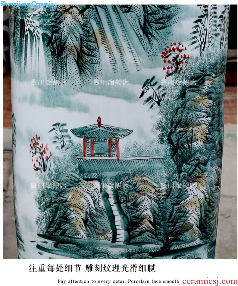 Jingdezhen ceramics hand-painted color bright future of large vase sitting room hotel modern furnishing articles ornaments