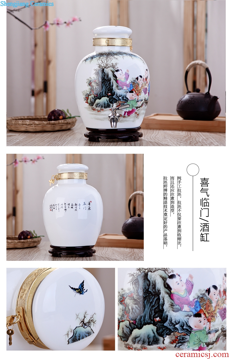 City palace lane jingdezhen ceramic jars 10 jins 20 jins 30 pounds it with leading bubble bottle wine jar jar