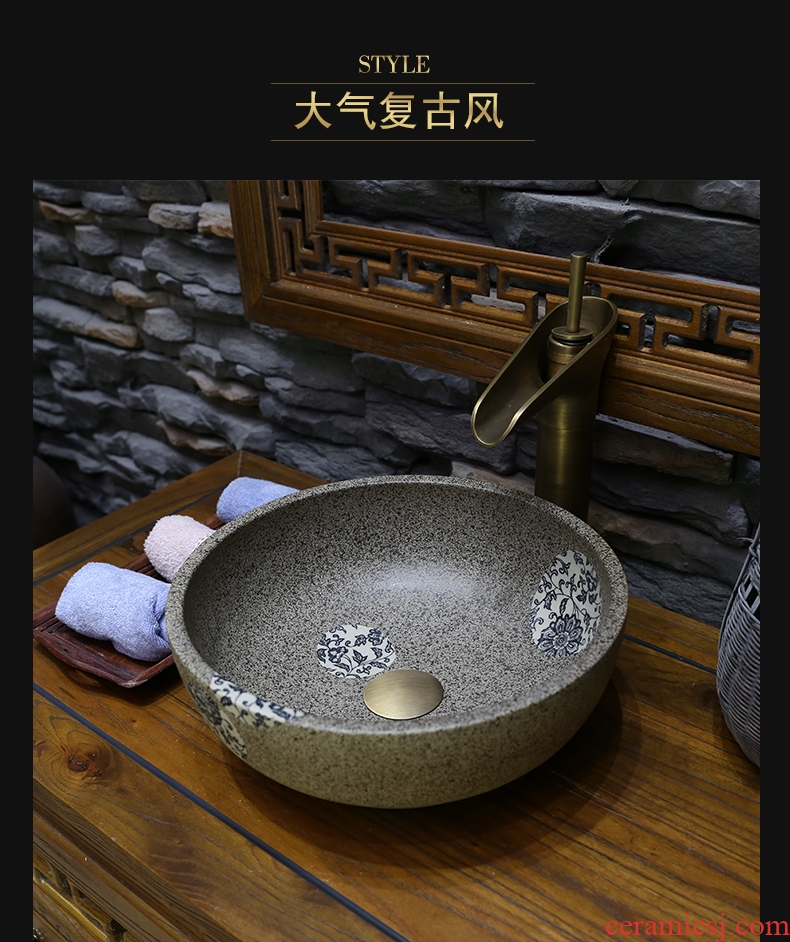 JingYan trumpet on the art of blue and white porcelain basin of jingdezhen ceramic sinks Chinese small size on the sink