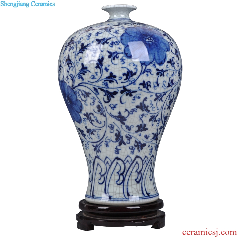 Jingdezhen ceramics hand-painted under glaze color antique kiln blue and white porcelain flower crafts home furnishing articles sitting room set
