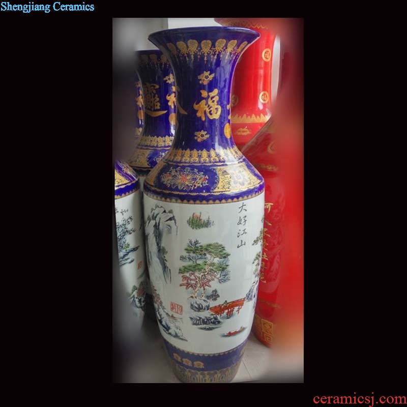 Jingdezhen of large vases, ceramic vases, hand-painted powder enamel vase elegant vase opening of the vase
