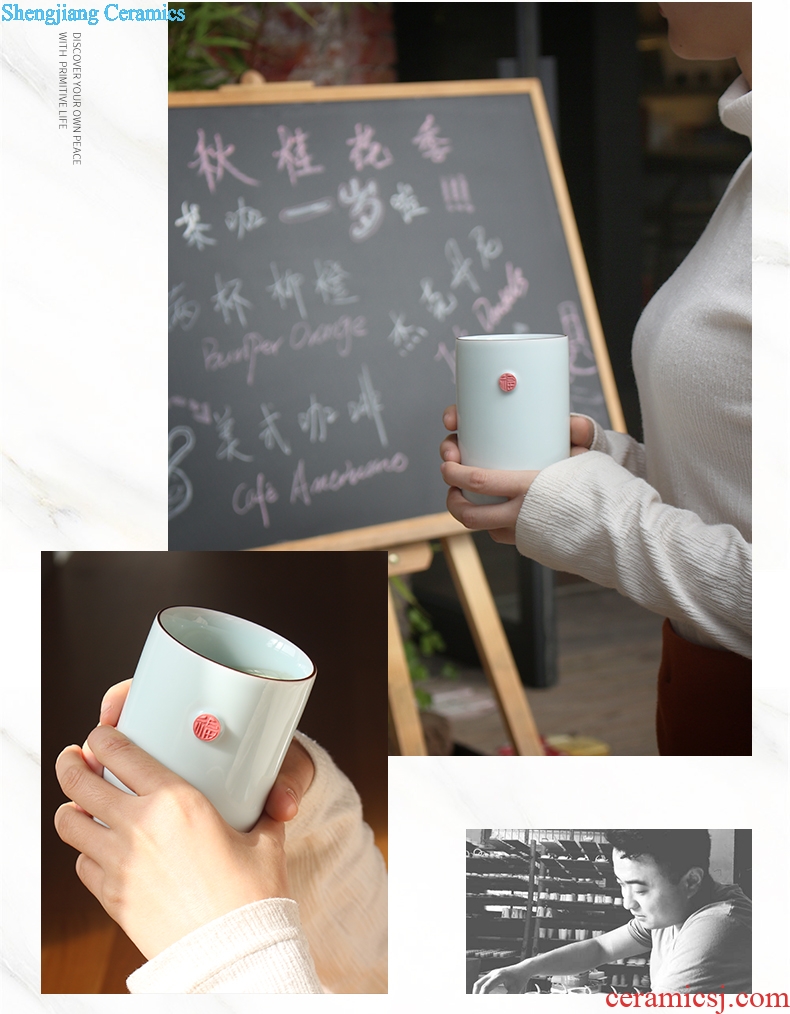 TaoXiChuan jingdezhen mugs simple pure color art new ceramic cups of coffee cup straight office cup