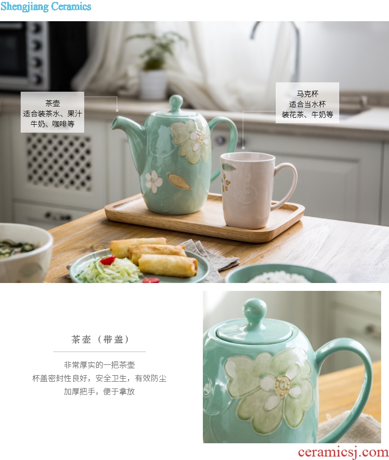 Ijarl million jia household Japanese ceramics hand-painted with cover afternoon tea coffee set large capacity mugs expression