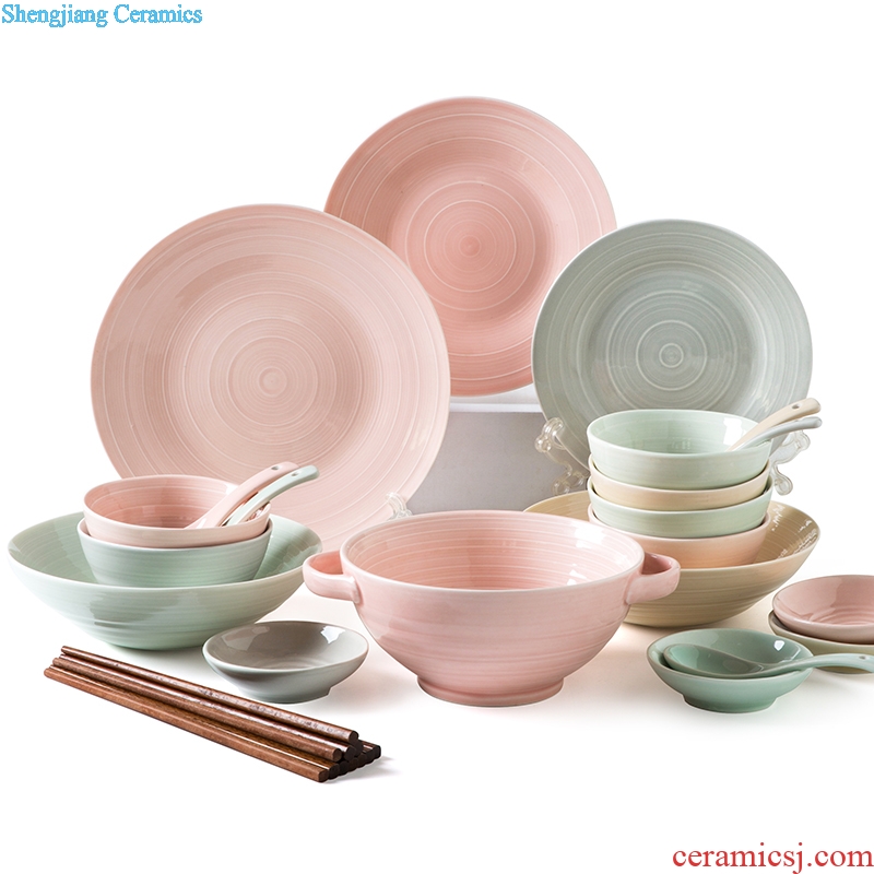 Million jia northern dishes suit household contracted creative ceramic bowl dish bowl chopsticks bowl combine ins cutlery set