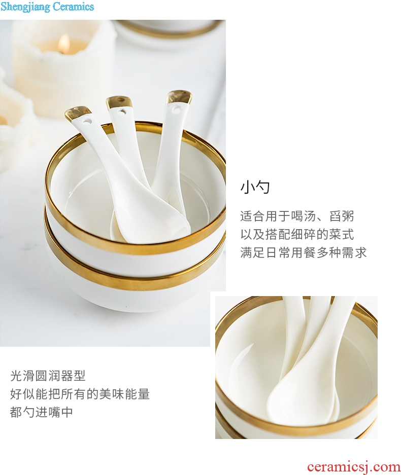 Ijarl million jia ou household ceramic spoon innovative new bone China tableware kitchen spoon ladle TBSP light