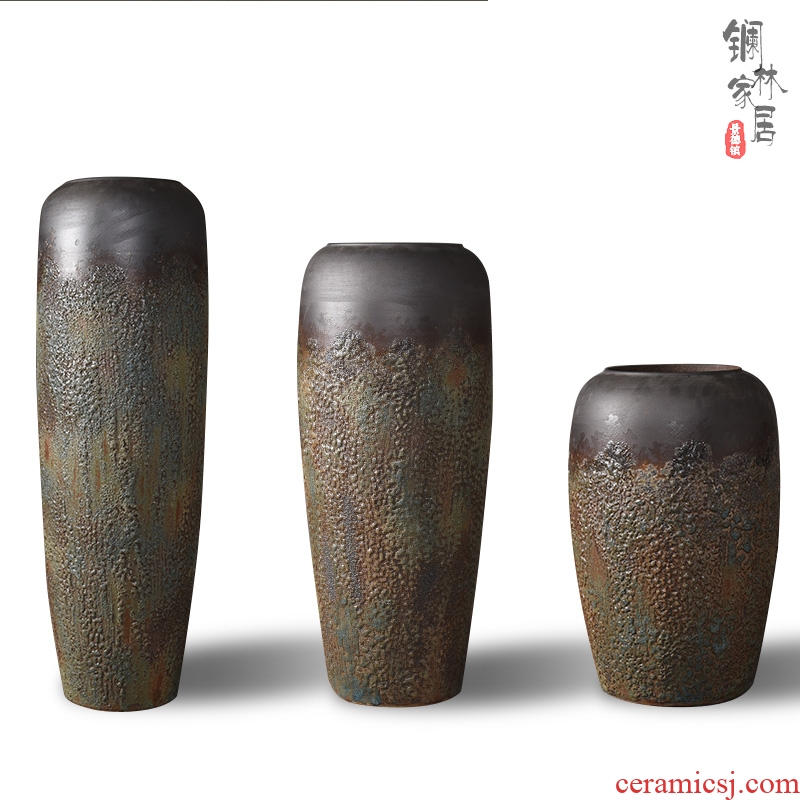 Jingdezhen Chinese style restoring ancient ways is the sitting room of large vase do old coarse pottery flower arranging flower art ceramic vases, home furnishing articles