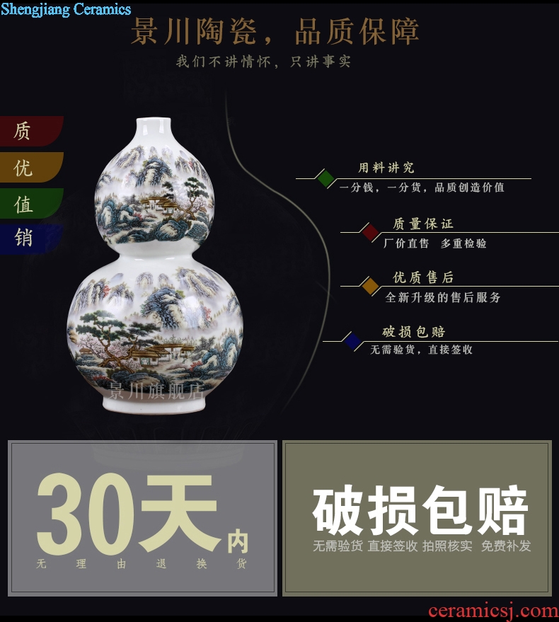 Jingdezhen ceramics landscape painting gourd bottle gourd bottle home furnishing articles mesa of contemporary sitting room adornment is placed