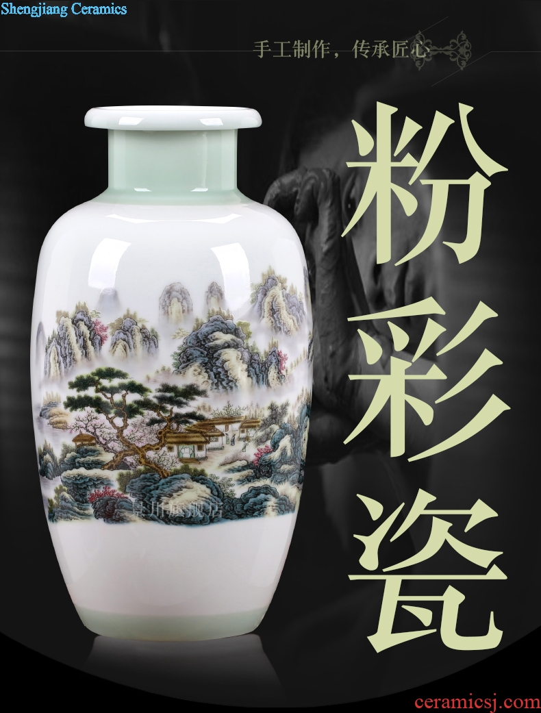 Jingdezhen ceramics landscape painting gourd bottle gourd bottle home furnishing articles mesa of contemporary sitting room adornment is placed