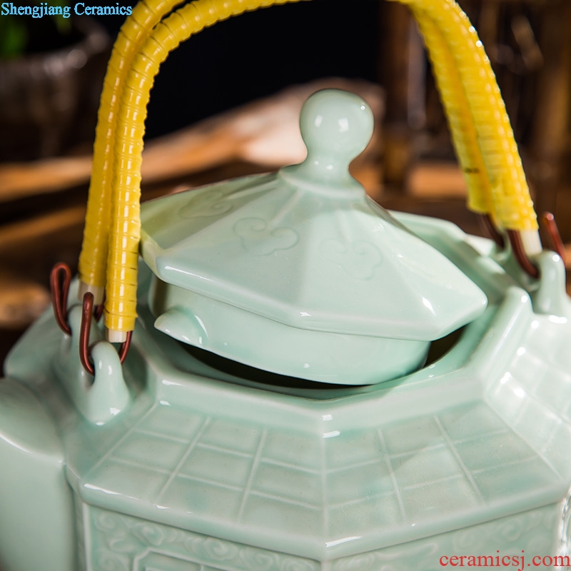 Jingdezhen ceramic large teapot large capacity of heat resistant to high temperature cooling girder pot teapot cold water kettle