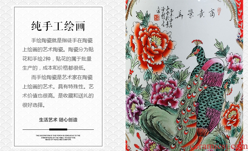 Jingdezhen ceramics powder enamel package of large vase post hotel opening gifts sitting room adornment is placed