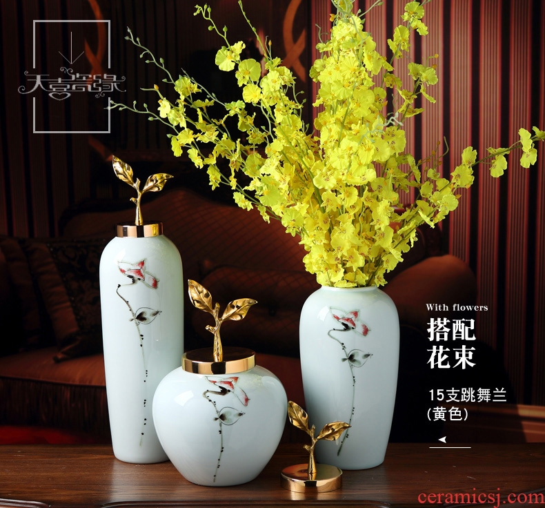 Jingdezhen ceramic vases, dry flower arrangement home furnishing articles the sitting room porch storage tank decoration home soft decoration