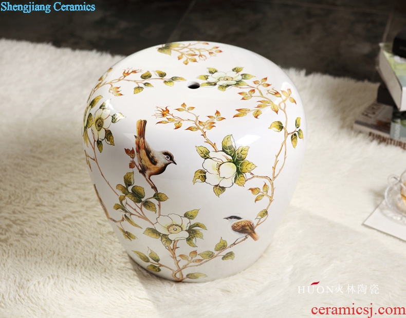 Jingdezhen American country ceramic drum stool cold pier in shoes stool toilet stool courtyard pavilion dry stool Chinese handicraft furnishing articles