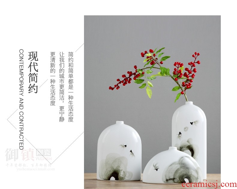 Jingdezhen ceramic household modern vase desktop TV ark place adorn article sitting room of Chinese style art decoration