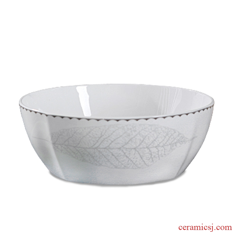 Jingdezhen ceramic dishes and rice bowls of household square Chinese tableware prevent hot to eat noodles bowl noodles in soup bowl contracted