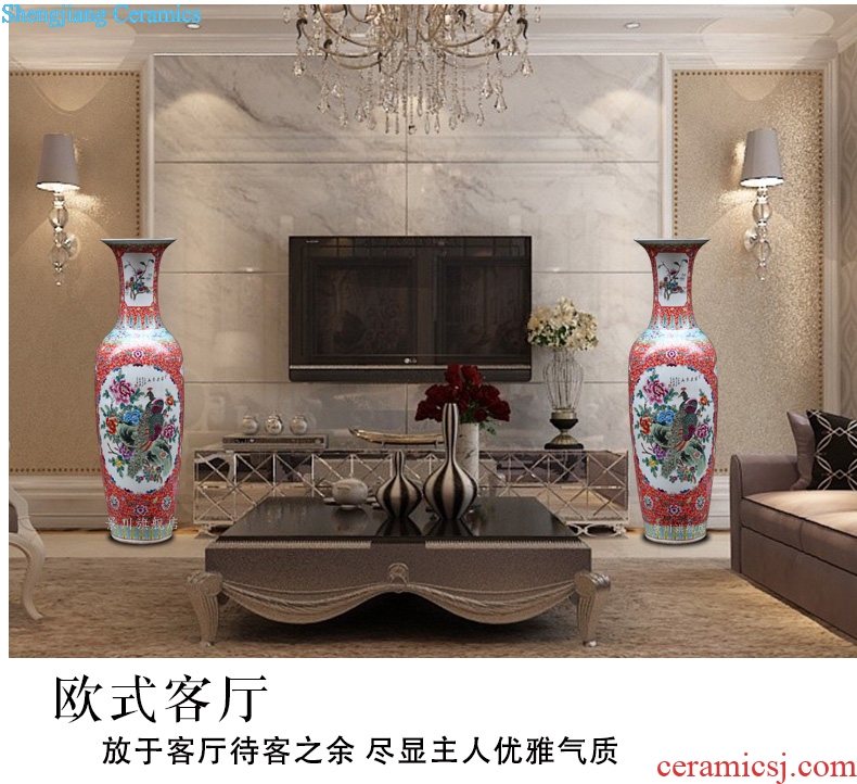 Jingdezhen ceramic hand-painted silk hall riches and honour of large vase home sitting room hotel furnishing articles study adornment