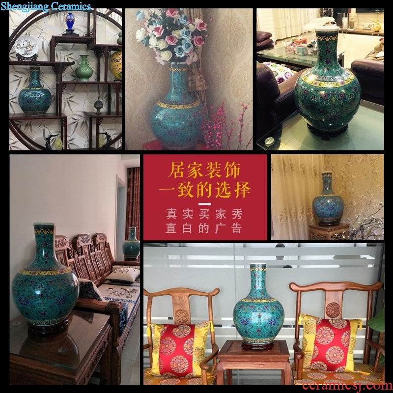 Jingdezhen ceramics colored enamel of large vases, flower flower arrangement sitting room adornment ceramics furnishing articles